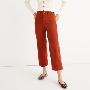 Slim Emmett Wide-Leg Crop Pants in Russet